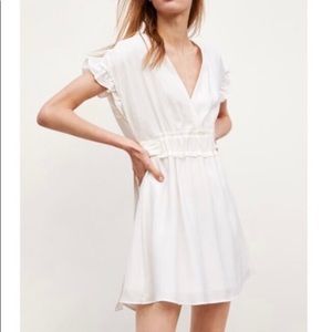 Zara white ruffle dress